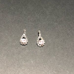 Pink and Clear Earrings Fashion Costume Jewelry